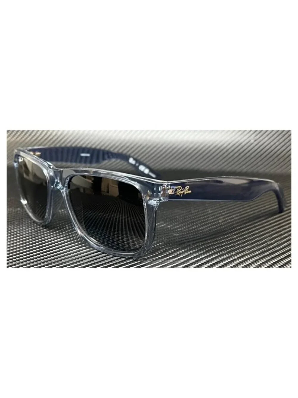 New Ray-Ban Men Transparent Blue Sunglasses 55-16-145